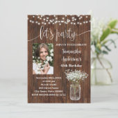 Rustieke Western Let's Party Verjaardag met Foto Kaart (Staand voorkant)