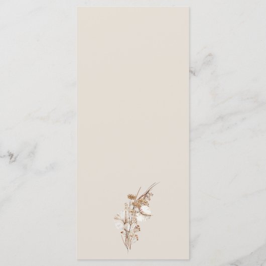 Rustieke Western Ranch Bruiloft Menu (Achterkant)