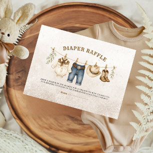 Rustieke Western Ranch Cowboy Luier Raffle Informatiekaartje
