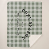 Rustieke Western Script Aangepast Groen Gingham Pa Sherpa Deken (Voorkant)
