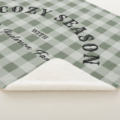 Rustieke Western Script Aangepast Groen Gingham Pa Sherpa Deken (3/4)