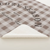 Rustieke Western Script Aangepaste Bruine Gingham Sherpa Deken (3/4)