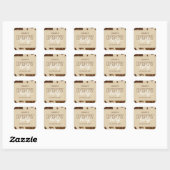 Rustieke western vuile dertigste 30e verjaardagsfe vierkante sticker (Vel)
