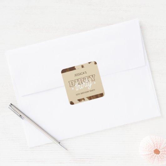 Rustieke western vuile dertigste 30e verjaardagsfe vierkante sticker (Envelop)