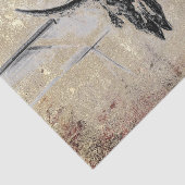 Rustieke western zwarte stier schedel sepia textuu tissuepapier (Detail)