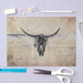 Rustieke western zwarte stier schedel sepia textuu tissuepapier (Craft)