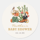 Rustieke Westerne Baby shower Sticker (Voorkant)