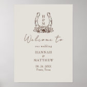 Rustieke Westerne Boho bruiloft welkom teken Poster (Voorkant)