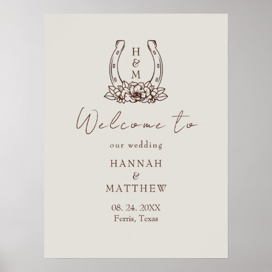 Rustieke Westerne Boho bruiloft welkom teken Poster (Voorkant)