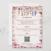 Rustieke Westerne Boho Floral Koe schedel Kaart (Achterkant)