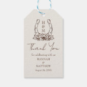 Rustieke Westerne Boho Hoefijzer bruiloft Dank u Cadeaulabel (Achterkant)