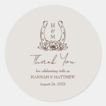 Rustieke Westerne Boho Hoefijzer bruiloft Dank u