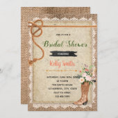 Rustieke westerne bruidsdoucheuitnodiging kaart (Voorkant / Achterkant)