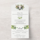 Rustieke Westerne bruiloft All In One Uitnodiging (Binnen)