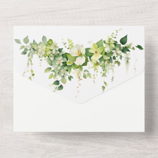 Rustieke Westerne bruiloft All In One Uitnodiging (Achterkant)