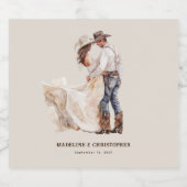 Rustieke Westerne bruiloft Bier Etiket (Enkel label)