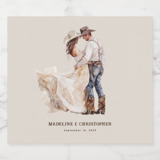 Rustieke Westerne bruiloft Bier Etiket (Enkel label)