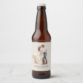 Rustieke Westerne bruiloft Bier Etiket (Voorkant)