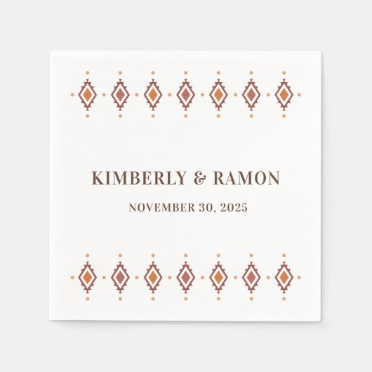 Rustieke Westerne bruiloft cocktail servet (Voorkant)