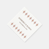 Rustieke Westerne bruiloft cocktail servet (Hoek)