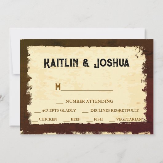 Rustieke Westerne bruiloft 🤠 Country Charm RSVP Kaart (Achterkant)