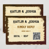 Rustieke Westerne bruiloft 🤠 Country Charm RSVP Kaart (Voorkant / Achterkant)