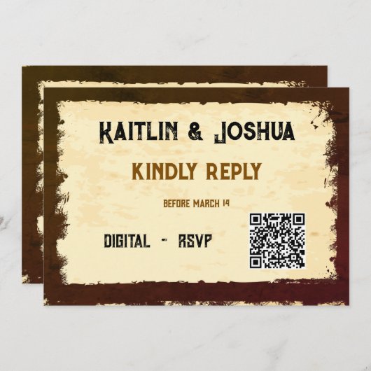 Rustieke Westerne bruiloft 🤠 Country Charm RSVP Kaart (Voorkant / Achterkant)