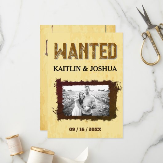 Rustieke Westerne bruiloft 🤠 Country Charm Weddin Programmakaart (Voorkant / Achterkant in situ)