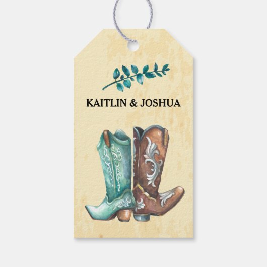 Rustieke Westerne bruiloft 💍Custom Photo Cadeaulabel (Achterkant)