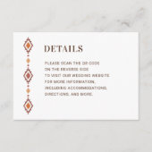 Rustieke Westerne Bruiloft Details Kaart met QR Co (Voorkant)