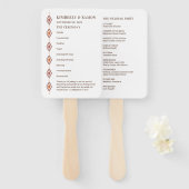 Rustieke Westerne bruiloft fan programma's Handwaaier (Voorkant en achterkant)