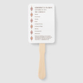 Rustieke Westerne bruiloft fan programma's Handwaaier (Voorkant)