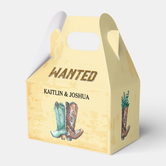 Rustieke Westerne bruiloft 🤠 Gezocht Foto Bedankdoosjes (Achterkant)