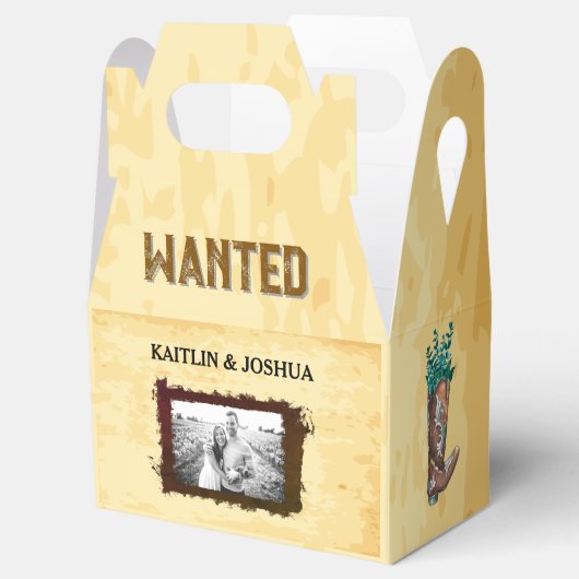 Rustieke Westerne bruiloft 🤠 Gezocht Foto Bedankdoosjes (Geopend)