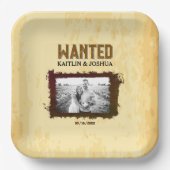 Rustieke Westerne bruiloft 🤠 GEZOCHT Foto Papieren Bordje (Voorkant)