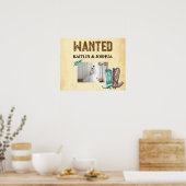 Rustieke Westerne bruiloft 🤠 GEZOCHT Foto Poster (Keuken)