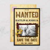 Rustieke Westerne bruiloft 🤠 GEZOCHT Foto Save The Date (Voorkant / Achterkant)