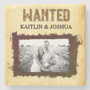 Rustieke Westerne bruiloft 🤠 GEZOCHT Foto Stenen Onderzetter