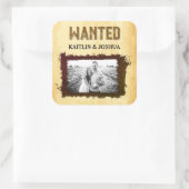 Rustieke Westerne bruiloft 🤠 GEZOCHT Foto Vierkante Sticker (Tas)