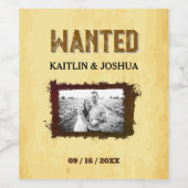 Rustieke Westerne bruiloft 🤠 GEZOCHT Foto Wijn Etiket (Enkel label)