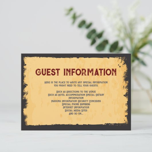 Rustieke Westerne bruiloft 🤠 Grunge Lijst Kaart (Staand voorkant)