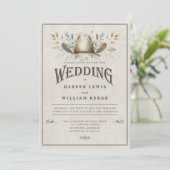 Rustieke Westerne bruiloft Kaart (Staand voorkant)