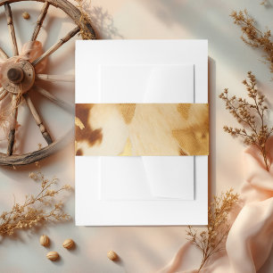 Rustieke Westerne bruiloft Koeienhuid Uitnodigingen Wikkel