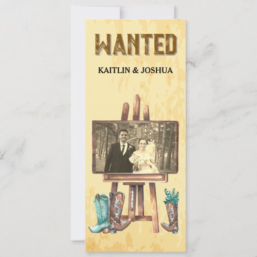 Rustieke Westerne bruiloft 🤠 Landelijk Receptie M Kaart (Achterkant)