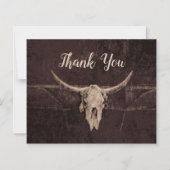 Rustieke Westerne bruine stier schedel bruiloft bu (Voorkant)