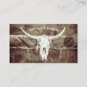 Rustieke Westerne bruine zonnebloemen Bull Skull Visitekaartje (Voorkant)