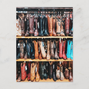 Rustieke Westerne Country Cowboy Boots Fotografie Briefkaart