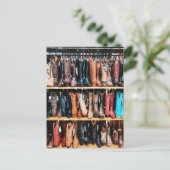 Rustieke Westerne Country Cowboy Boots Fotografie Briefkaart (Staand voorkant)
