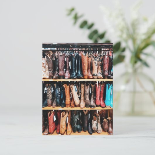 Rustieke Westerne Country Cowboy Boots Fotografie Briefkaart (Staand voorkant)
