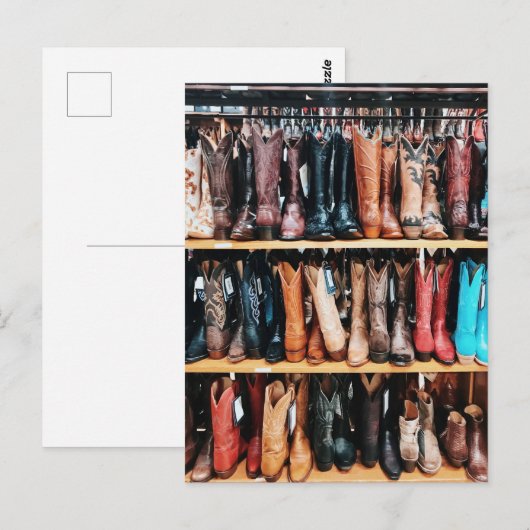 Rustieke Westerne Country Cowboy Boots Fotografie Briefkaart (Voorkant / Achterkant)